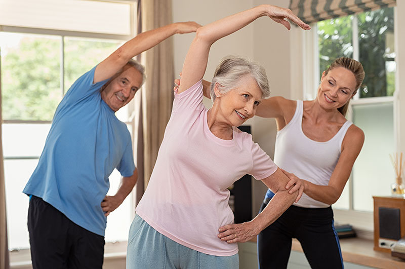 The Oaks at Bartlett | Seniors exercising