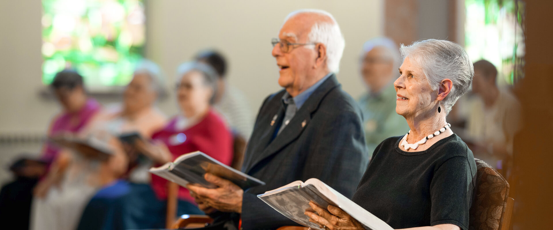 The Oaks at Bartlett | Senior couple singing